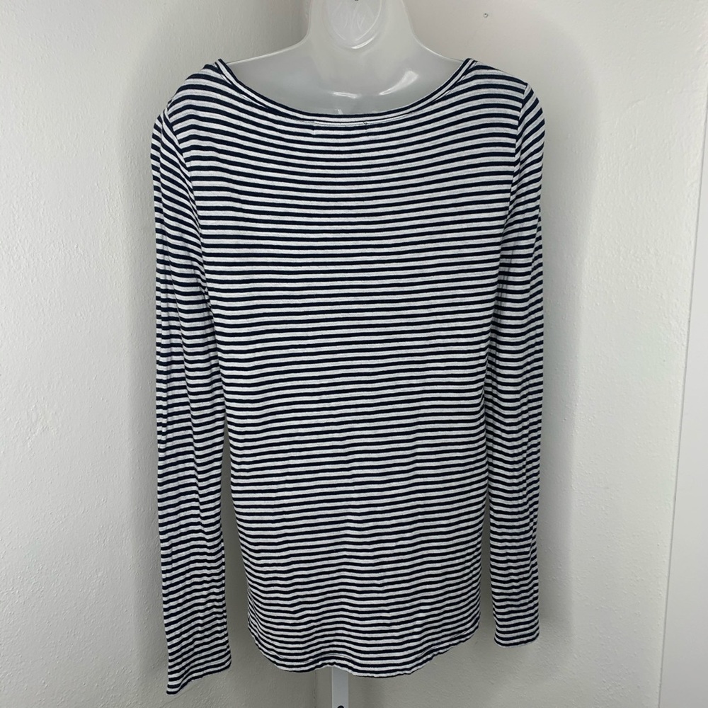 Lauren Ralph Lauren Black & White Striped Top | M - Picture 3 of 5